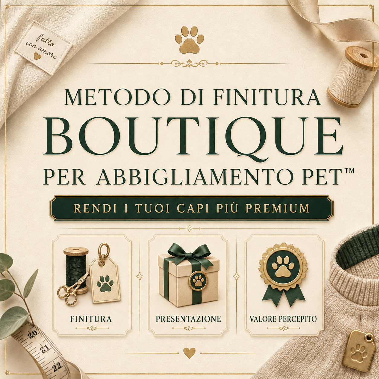Metodo di Finitura Boutique per Abbigliamento Pet™